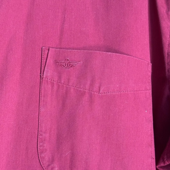 Dockers Men's Burgundy Button-Down Shirt Short Sleeve Shirt Wrinkle Free XXL - Picture 3 of 9